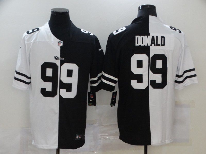 Men Los Angeles Rams #99 Donald Black white Half version 2020 Nike NFL Jerseys->los angeles rams->NFL Jersey